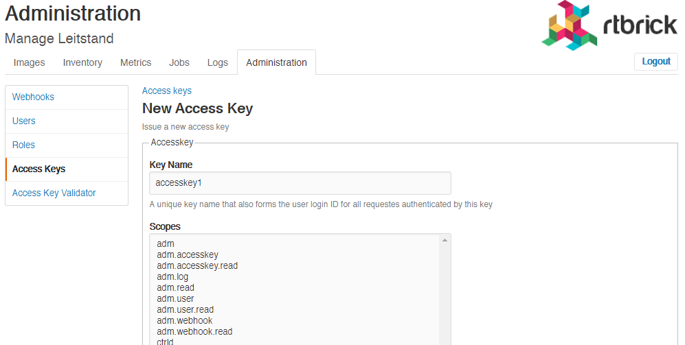 admin access keys add