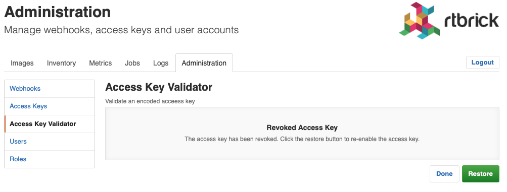 admin access keys revoked