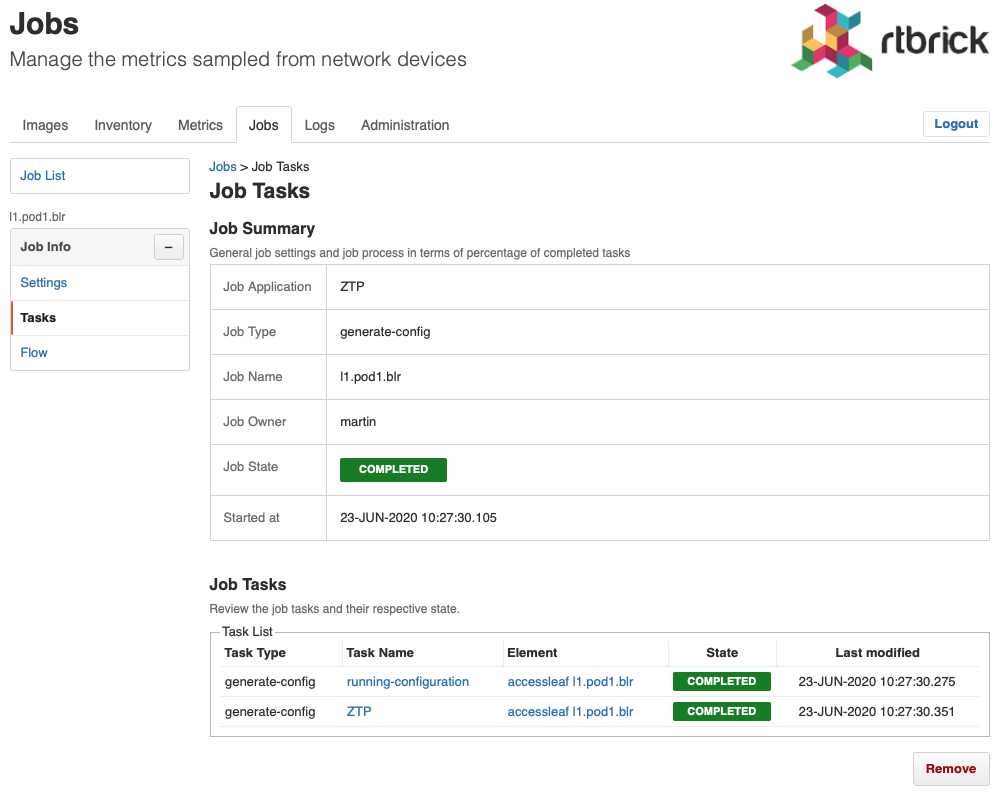 Generate configurariont job