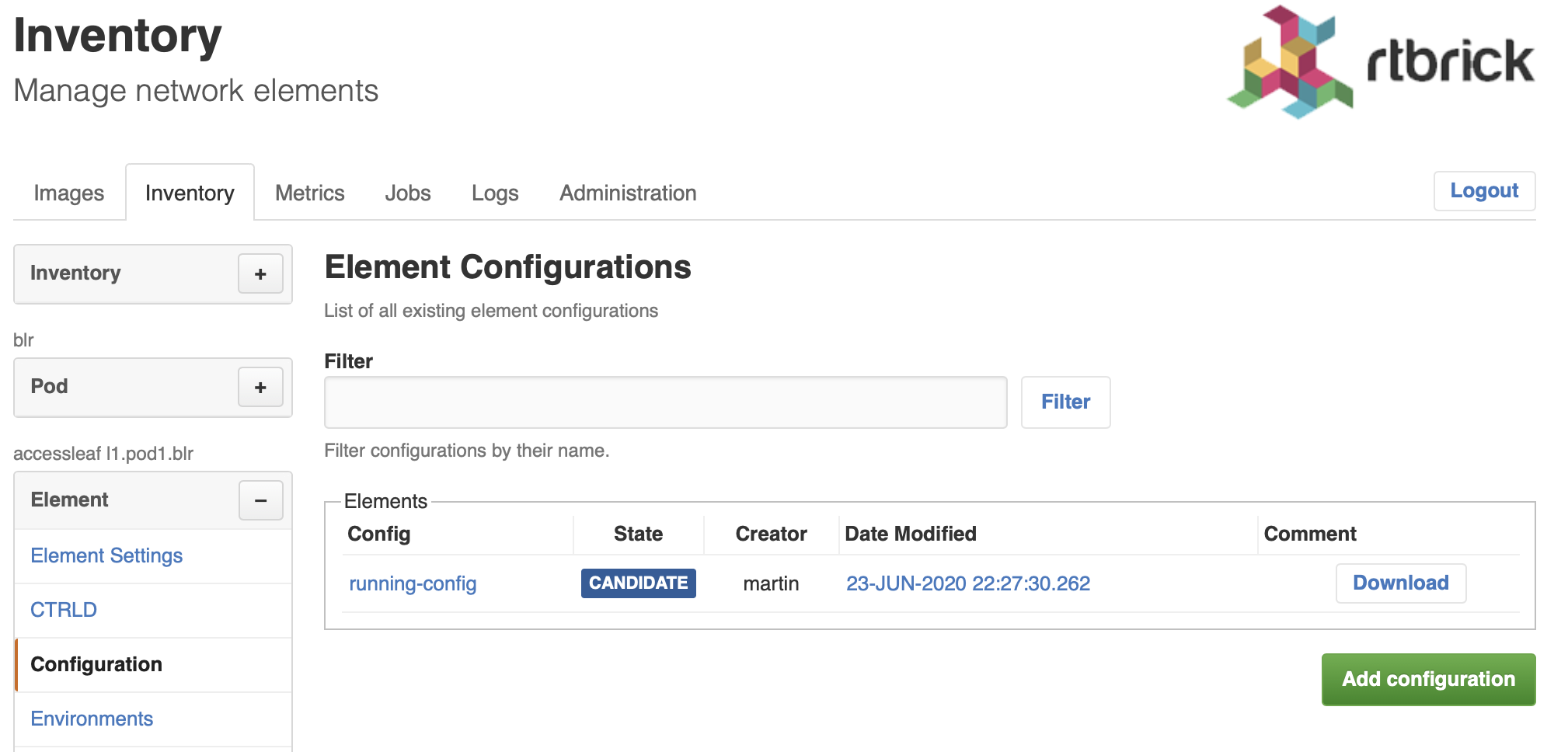 Candidate configuration