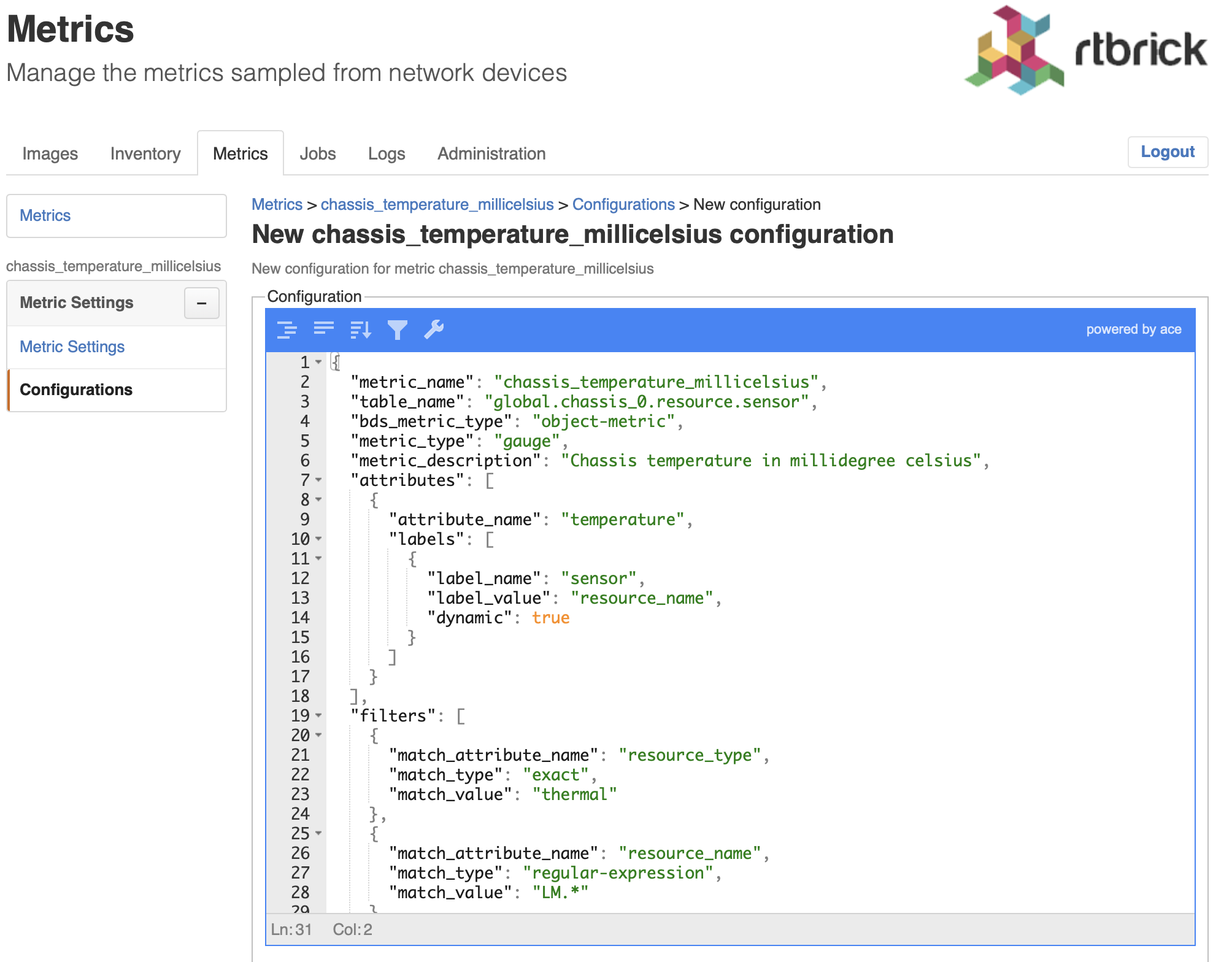 rbms metric config ctrld1