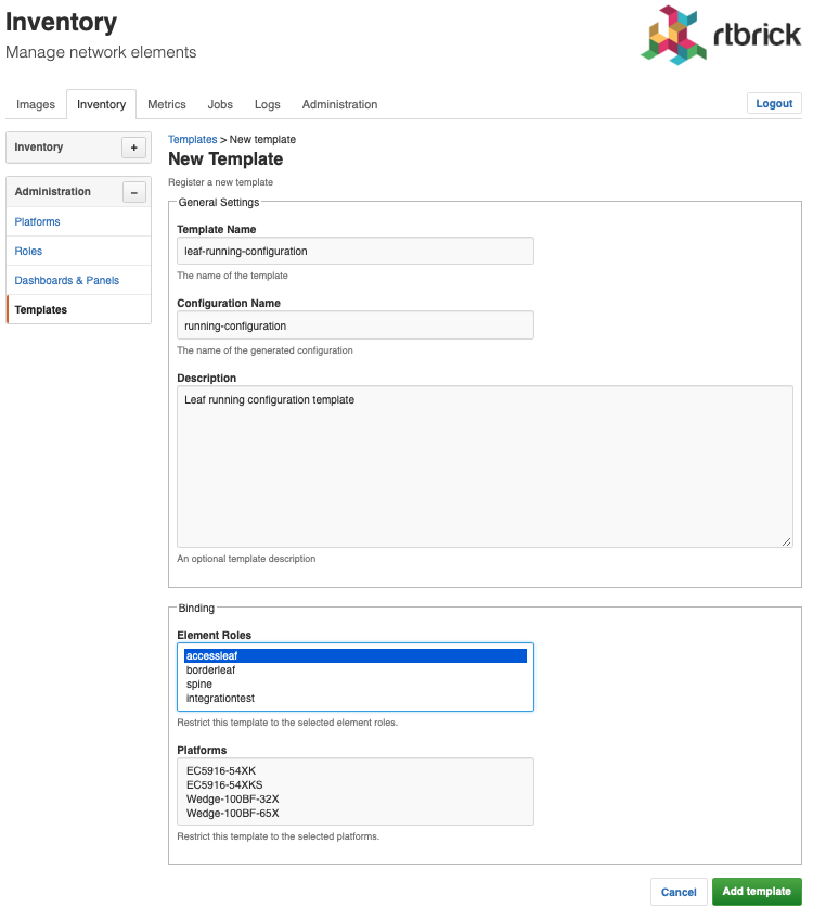 Template registration