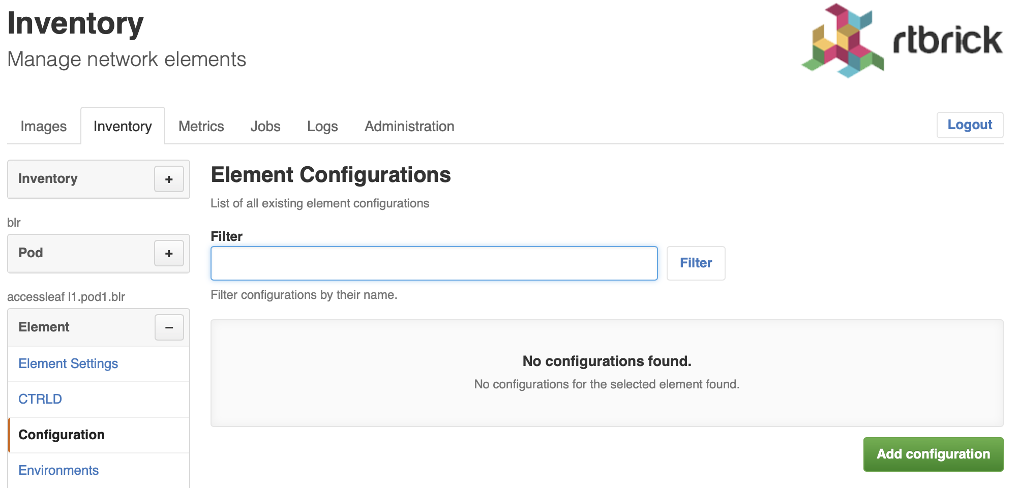 Empty configuration list