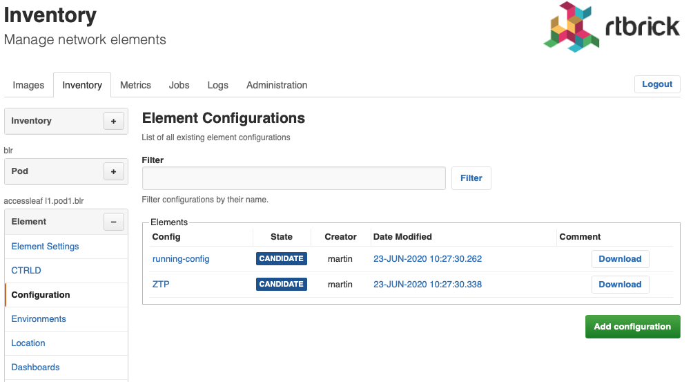 Generated configurations