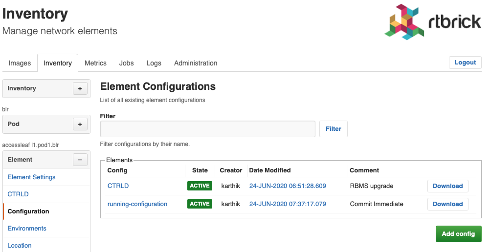 Configuration list