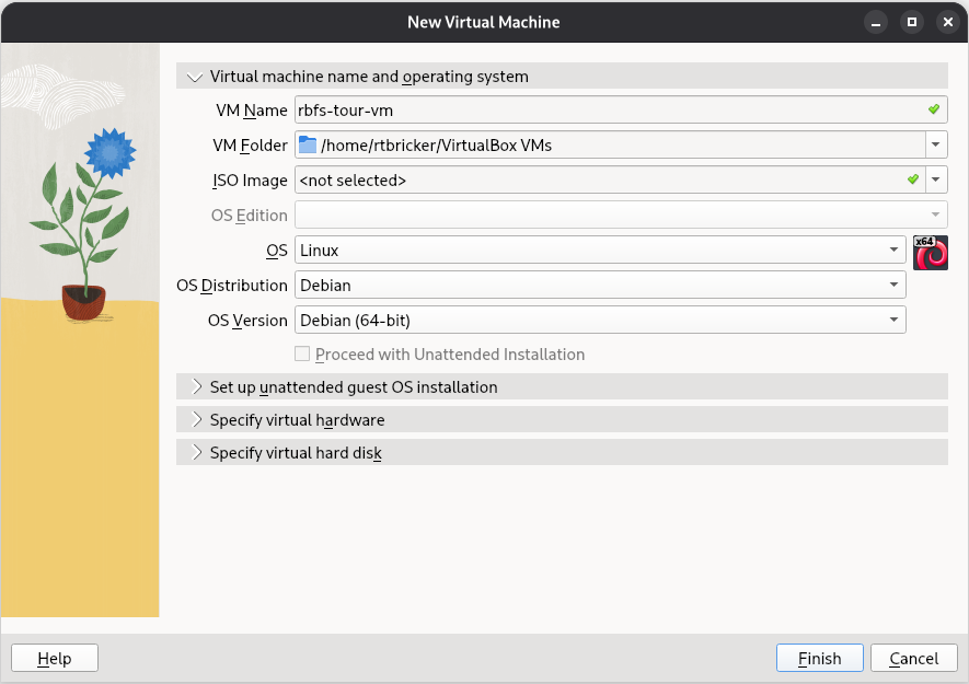 virtualbox new vm