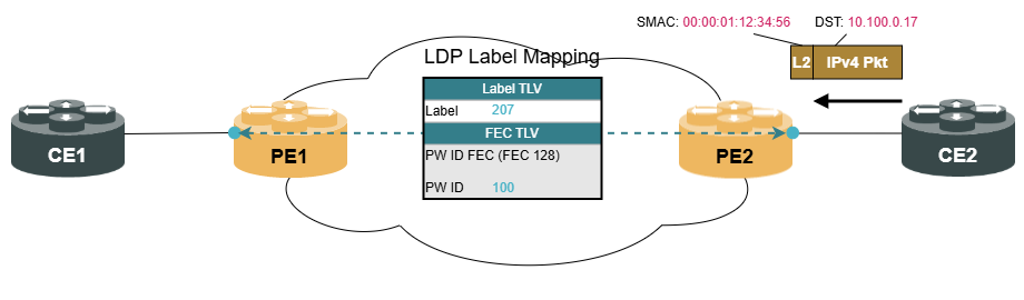 mpls ldp pw cp